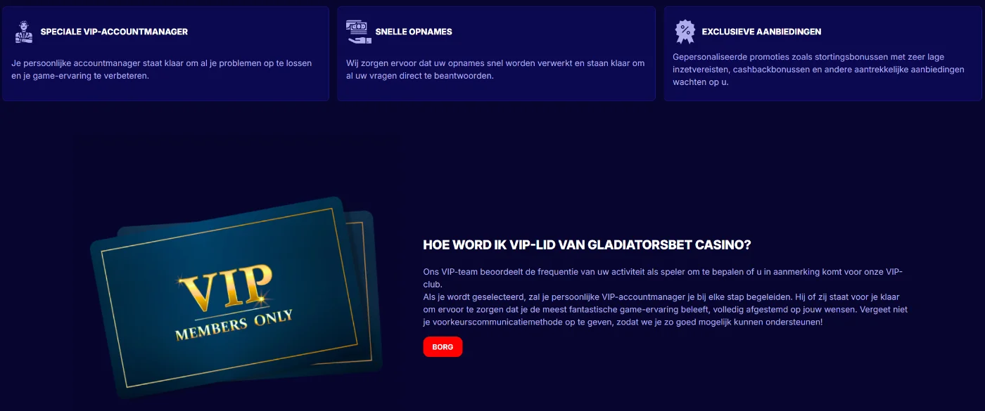 GladiatorsBet Casino VIP-programma